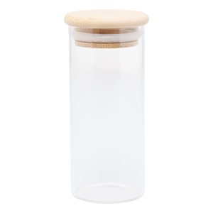 POTE DE VIDRO COM TAMPA DE BAMBU 1L