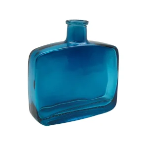 VASO DECORATIVO EM VIDRO AZUL 14X15X5CM