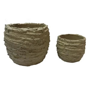 CONJUNTO DE VASOS DE CERAMICA BEGE C/2 UN