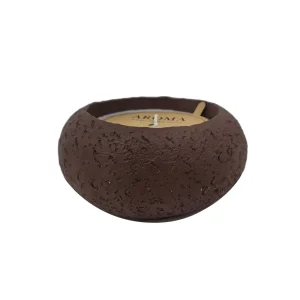 VELA PERFUMADA EM CIMENTO MARROM 13X11CM
