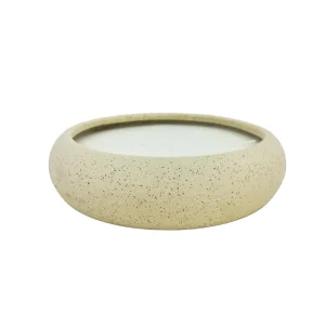 VELA PERFUMADA VANILLAN & COOKIE EM CERAMICA BEGE 5,5X21CM