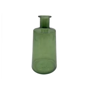 VASO DECORATIVO EM VIDRO VERDE 12X24CM