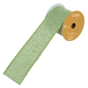 FITA ARAMADA JUTA NATURAL C/COSTURA VERDE 6,3cmX9,14m