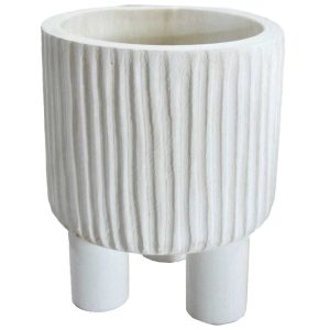 CACHEPOT EM MADEIRA BRANCO
