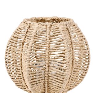 LANTERNA DECORATIVA EM FIBRA BEGE