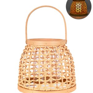 LANTERNA DECORATIVA EM RATTAN NATURAL