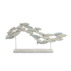 PEIXES DECORATIVOS POLIRESINA AZUL 9X60X29CM