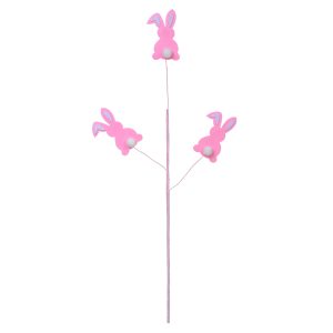 PICK DE PASCOA COELHOS ROSA 64cm