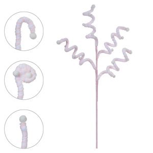 PICK ESPIRAL C/ BOLINHAS ROSA CLARO/ BRANCO 60cm