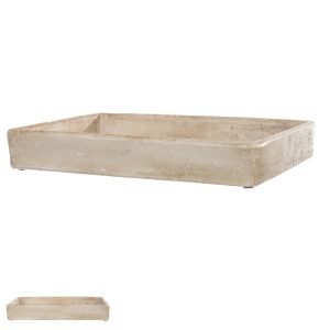 BANDEJA DE CIMENTO DECORATIVA BEGE 30X20X4,5cm