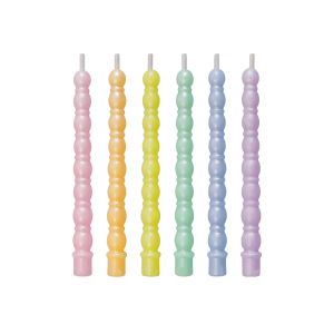 VELA PALITO ESPIRAL METALIZADA CANDY COLOR C/ 6 UNIDADES