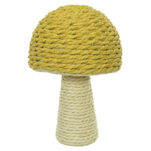 COGUMELO DECORATIVO 15X22cm AMARELO/ BEGE
