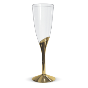 TACA CHAMPAGNE BASE DOURADA 150ML C/6 UNIDADES