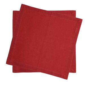 CJ 2 GUARDANAPOS ALGODAO VERMELHO 40x40cm