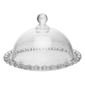 MINI PRATO PARA DOCE COM TAMPA PEARL 14CM X 10CM CRISTAL