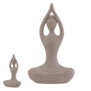 ESCULTURA DECOR POLIRESINA YOGA BEGE 25X15X8cm