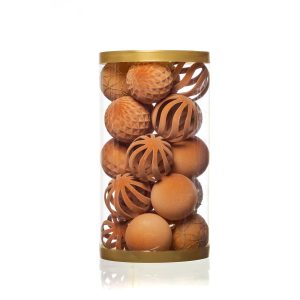POTE DE BOLAS MISTA 10CM C20 PCS CHAMPAGNE