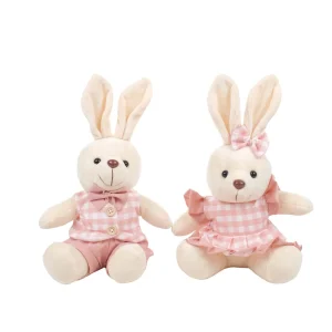 COELHO DA PASCOA PELUCIA XADREZ ROSA 22CM SORTIDO UNITARIO