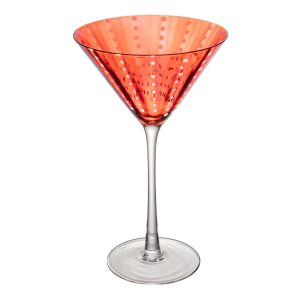 CONJUNTO 2 TACAS DE MARTINI ORQUIDEA 220ML VIDRO VERMELHO