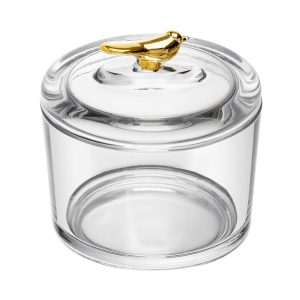 POTE CRISTAL COM TAMPA PASSARO GOLDEN BIRD 8X9CM 180ML
