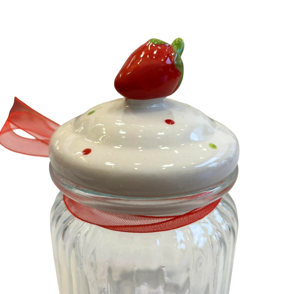 POTE DE VIDRO DECORATIVO PÁSCOA MORANGO VERMELHO 300ML - Image 7