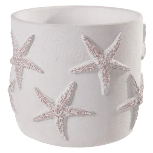 VASO CACHEPOT CERAMICA ESTRELA DO MAR TERRACOTA 18X15CM