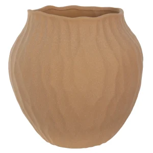 VASO DECORATIVO CERAMICA ORGANICO BEGE 26X26CM