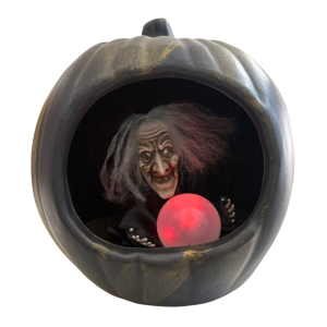 ENFEITE HALLOWEEN BRUXA ABOBORA PRETO 22X19X23CM