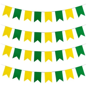 VARAL C/40 BANDEIRAS BRASIL COPA VERDE AMARELO PLASTICO 20M