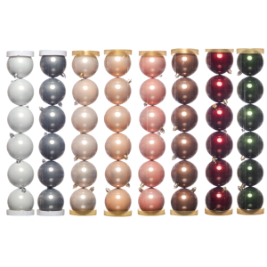 BOLAS PEROLADAS 8CM PARA ARVORE DE NATAL C/6 UN (ESCOLHER A COR)