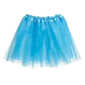 Saia Tule Adulto com Brilho – 40cm – Azul