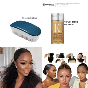 Kit Cera de cabelo em bastão + escova de Cabelo lulu
