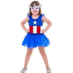 Fantasia Infantil Capitã América Girl