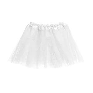 Saia Tule Infantil com Brilho – 30cm – Branco