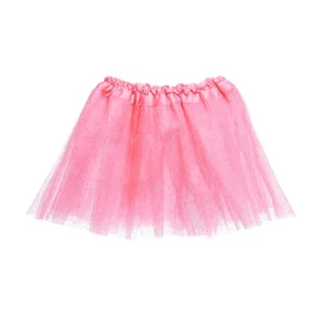 Saia Tule Infantil com Brilho – 30cm – Rosa