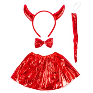 Kit Fantasia Infantil Diabinha Metalizado