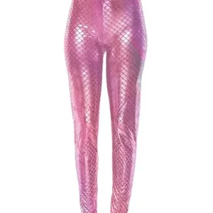 Calça Legging Adulto Sereia – Rosa Metalizada