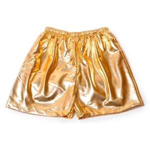 Short Tecido Adulto Metalizado – Dourado