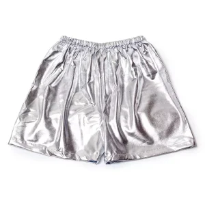 Short Tecido Adulto Metalizado – Prata