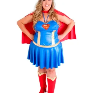 Vestido Fantasia Adulto Super Mulher Plus Size