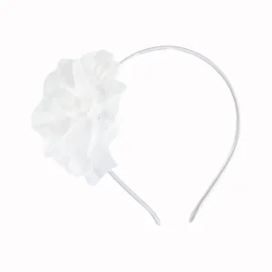 Tiara Flor Tecido Cores – Branca